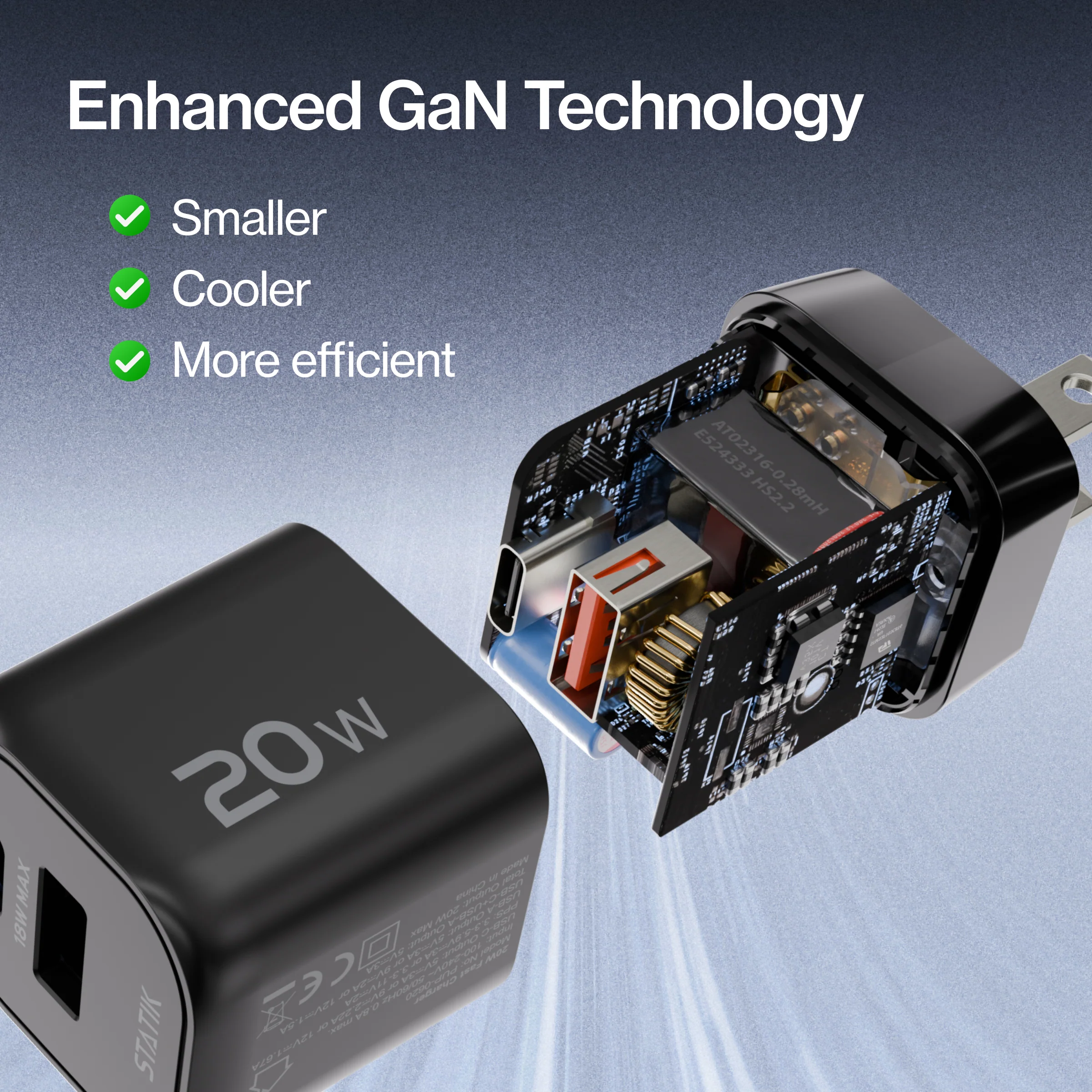 20W GaN Charger Global | Includes 3 International Plug Adapters (EU, UK, AU) - Image 5