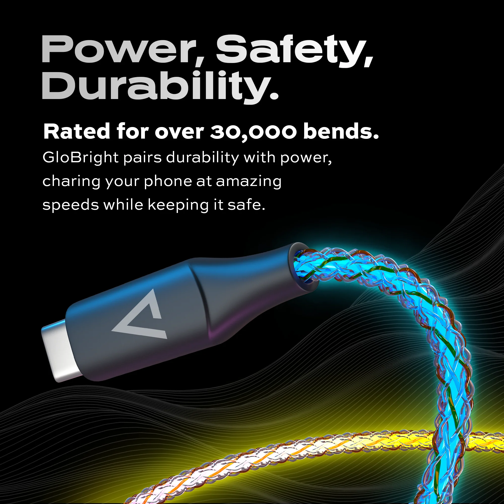GloBright® USB-C | Braided LED Cable | 100W BlitzCharge - Image 5