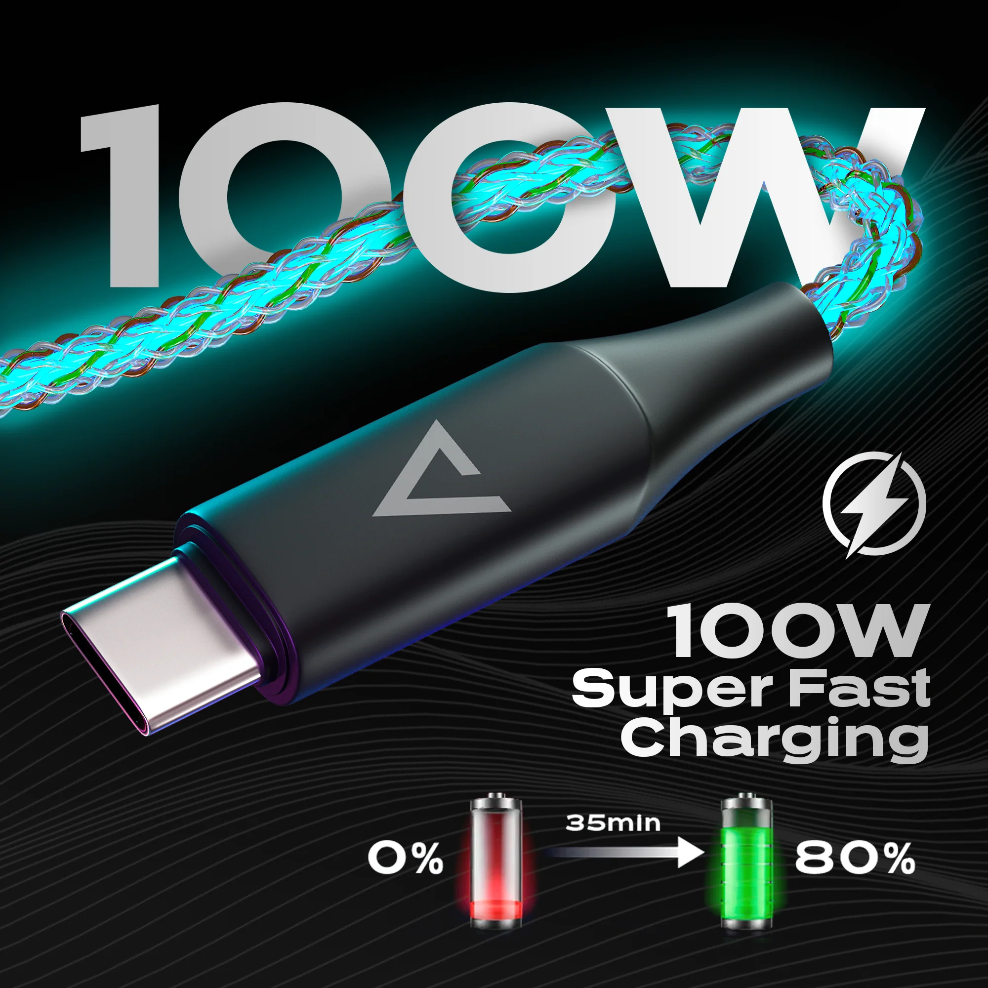GloBright® USB-C | Braided LED Cable | 100W BlitzCharge - Image 6