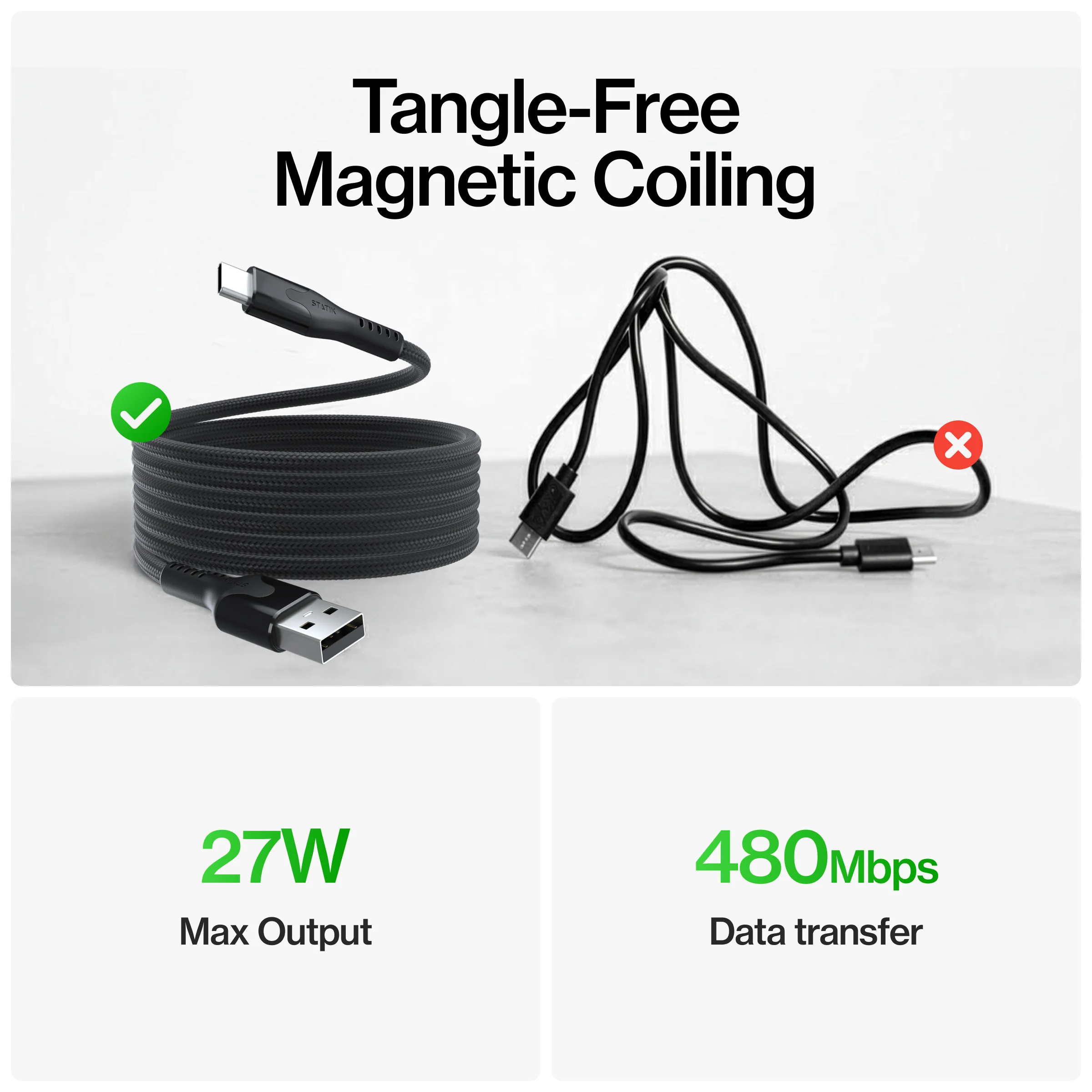 MagStack® | Tangle-Free Magnetic Nylon | Charge & Data Cable - Image 4