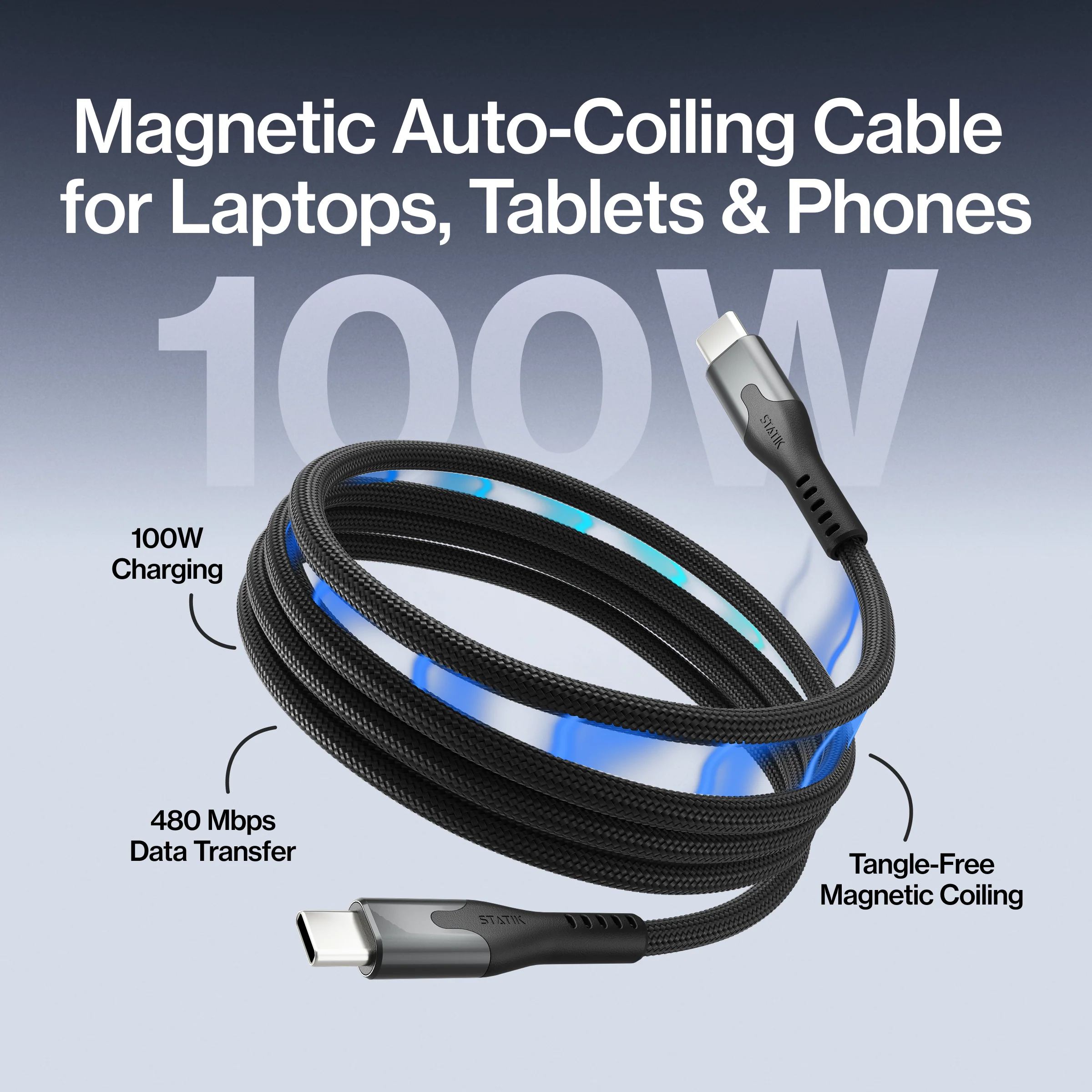 MagStack® Pro | Fast Charge & Data Cable | Tangle-Free Magnetic Nylon - Image 17
