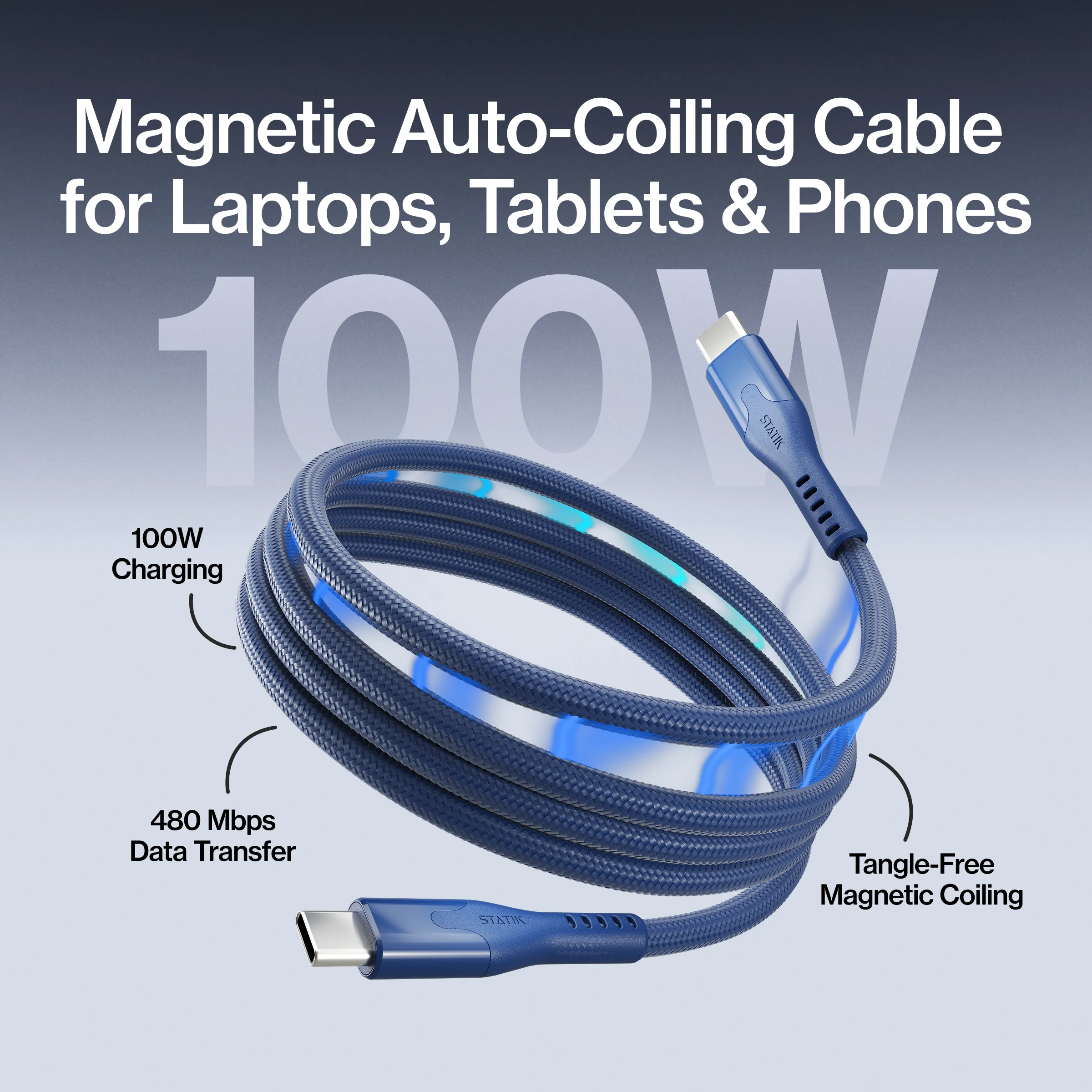 MagStack® Pro | Fast Charge & Data Cable | Tangle-Free Magnetic Nylon - Image 32