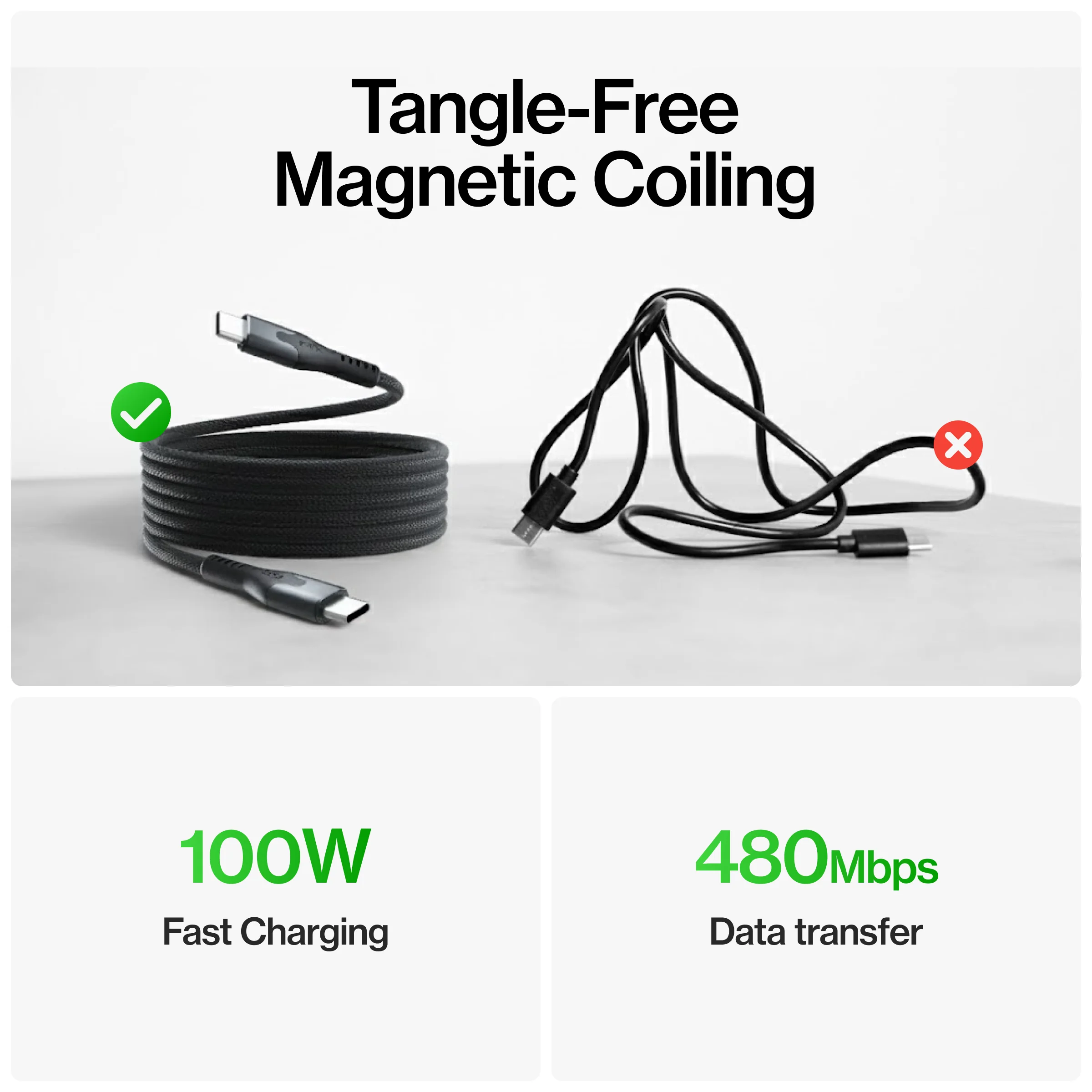 MagStack® Pro | Fast Charge & Data Cable | Tangle-Free Magnetic Nylon - Image 34