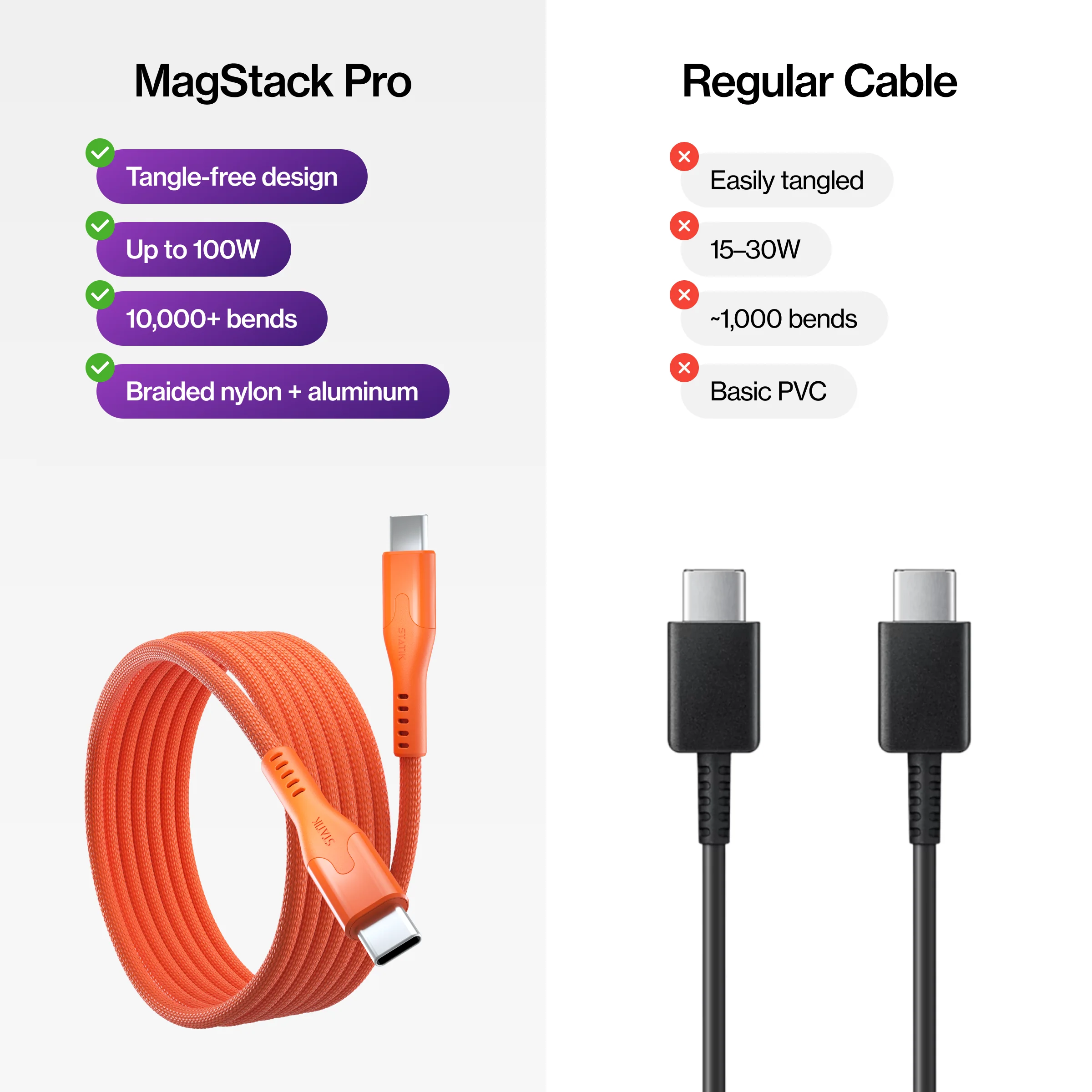 MagStack® Pro | Fast Charge & Data Cable | Tangle-Free Magnetic Nylon - Image 9