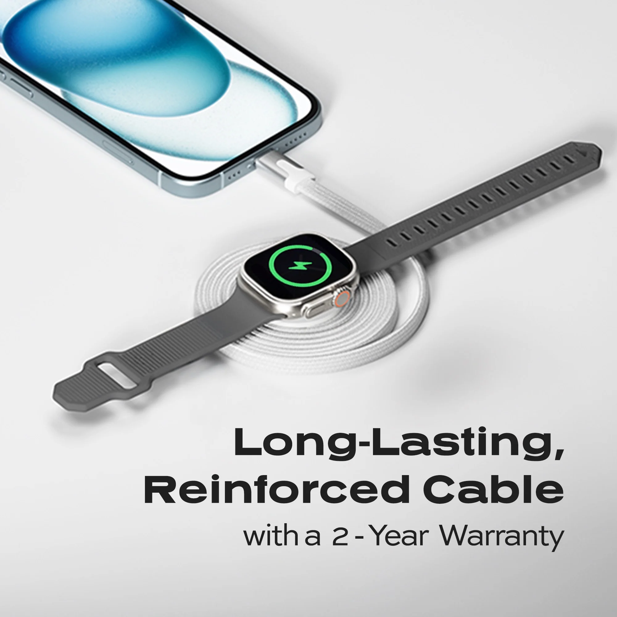 MagStack® Slim For Apple Watch | USB-C Apple Watch Cable | Tangle-Free Magnetic Nylon | 3ft - Image 8