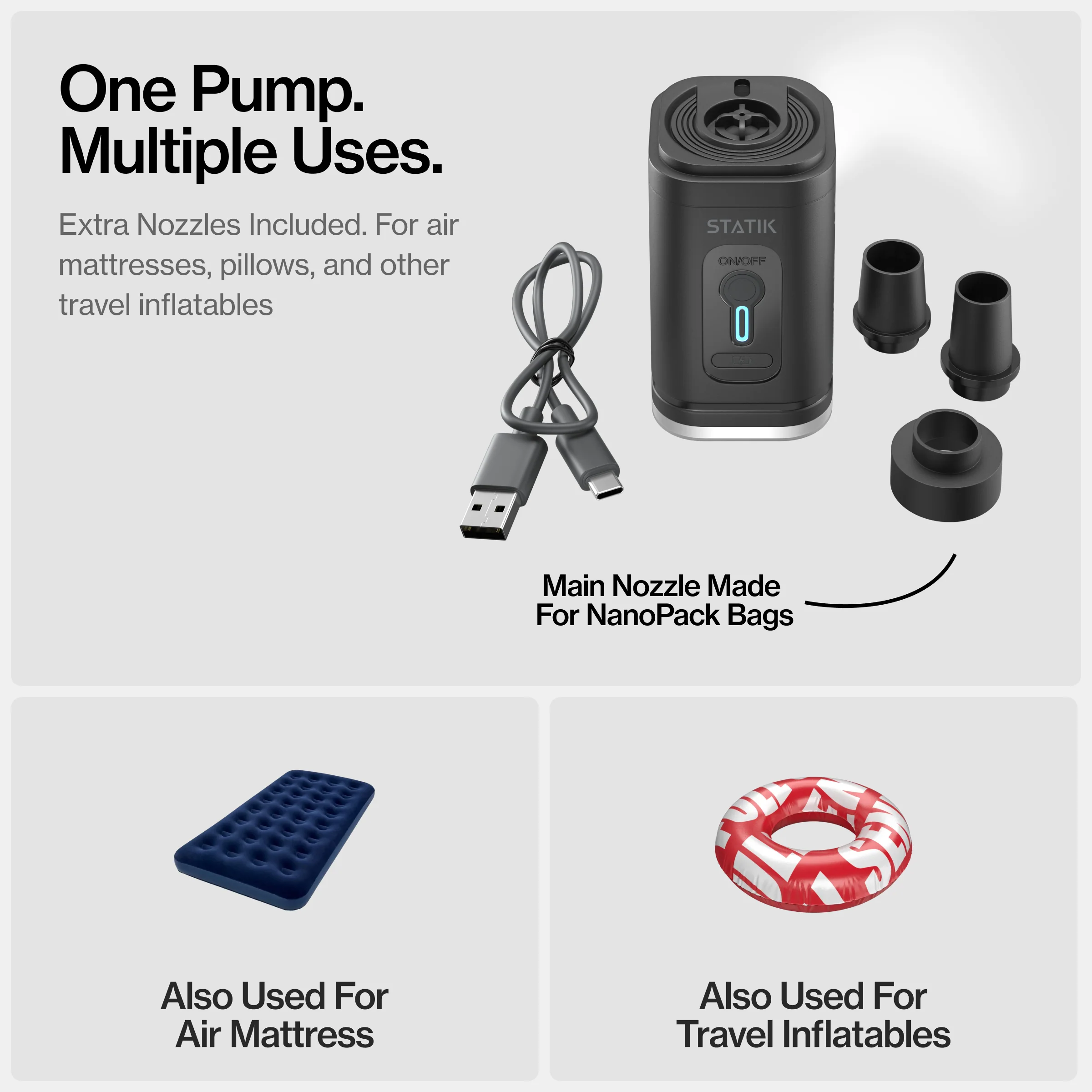 NanoPack™ Travel Kit | 15L Vacuum Compression Bag & Rechargeable Pump B - Image 10
