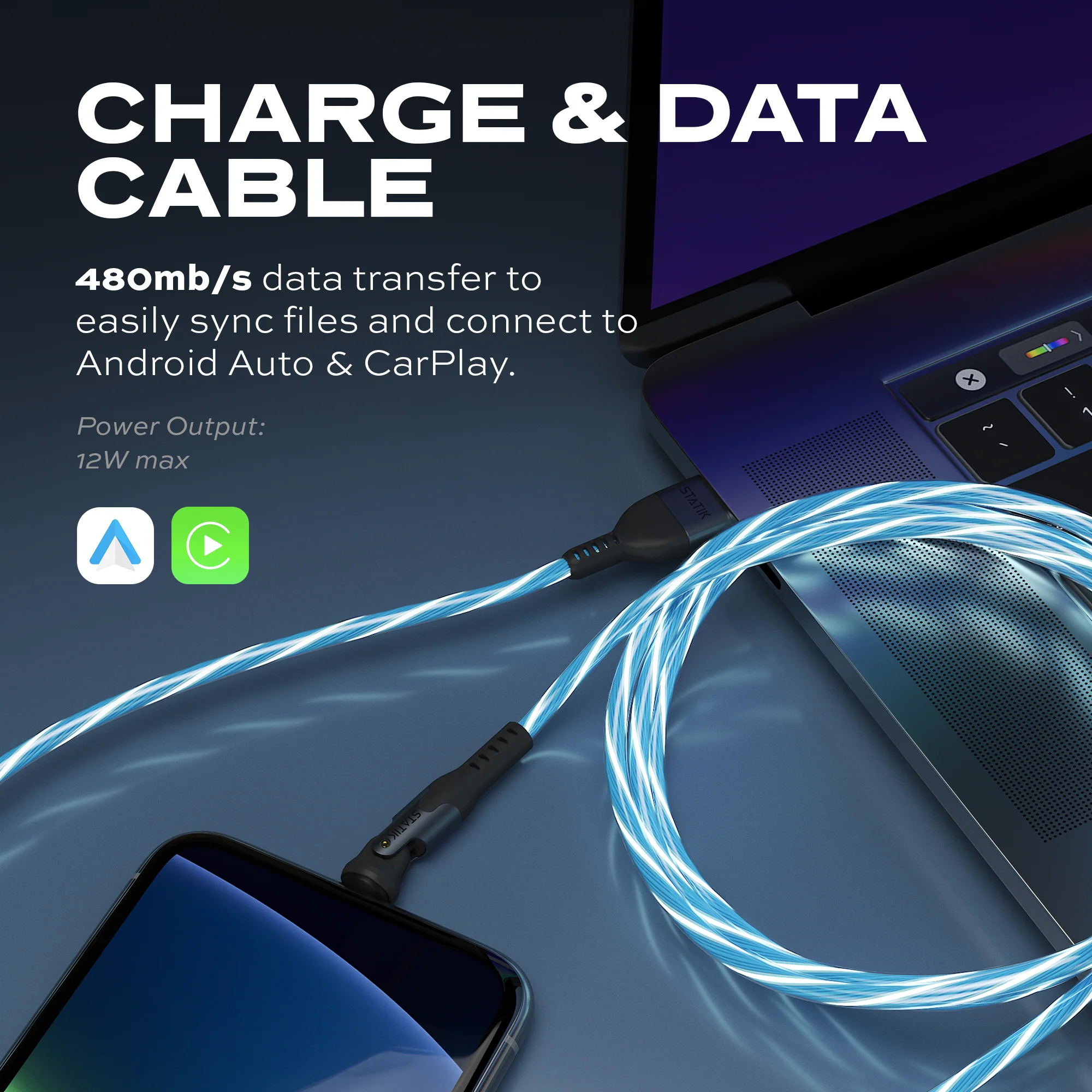 PowerPivot® GloBright® | USB-A to USB-C or Lightning | Data & Charge - Image 6