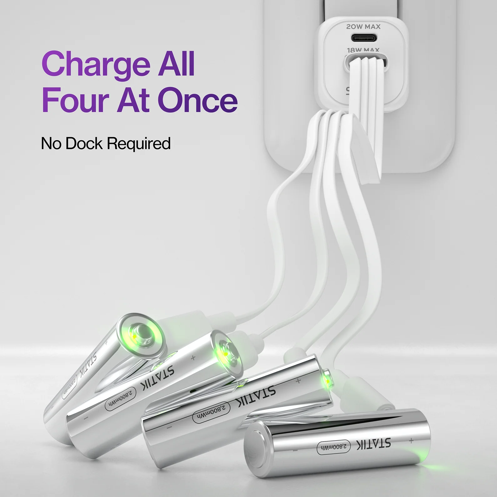 Rechargeable AA Batteries | 4 Pack | USB-C Rechargeable - Image 5