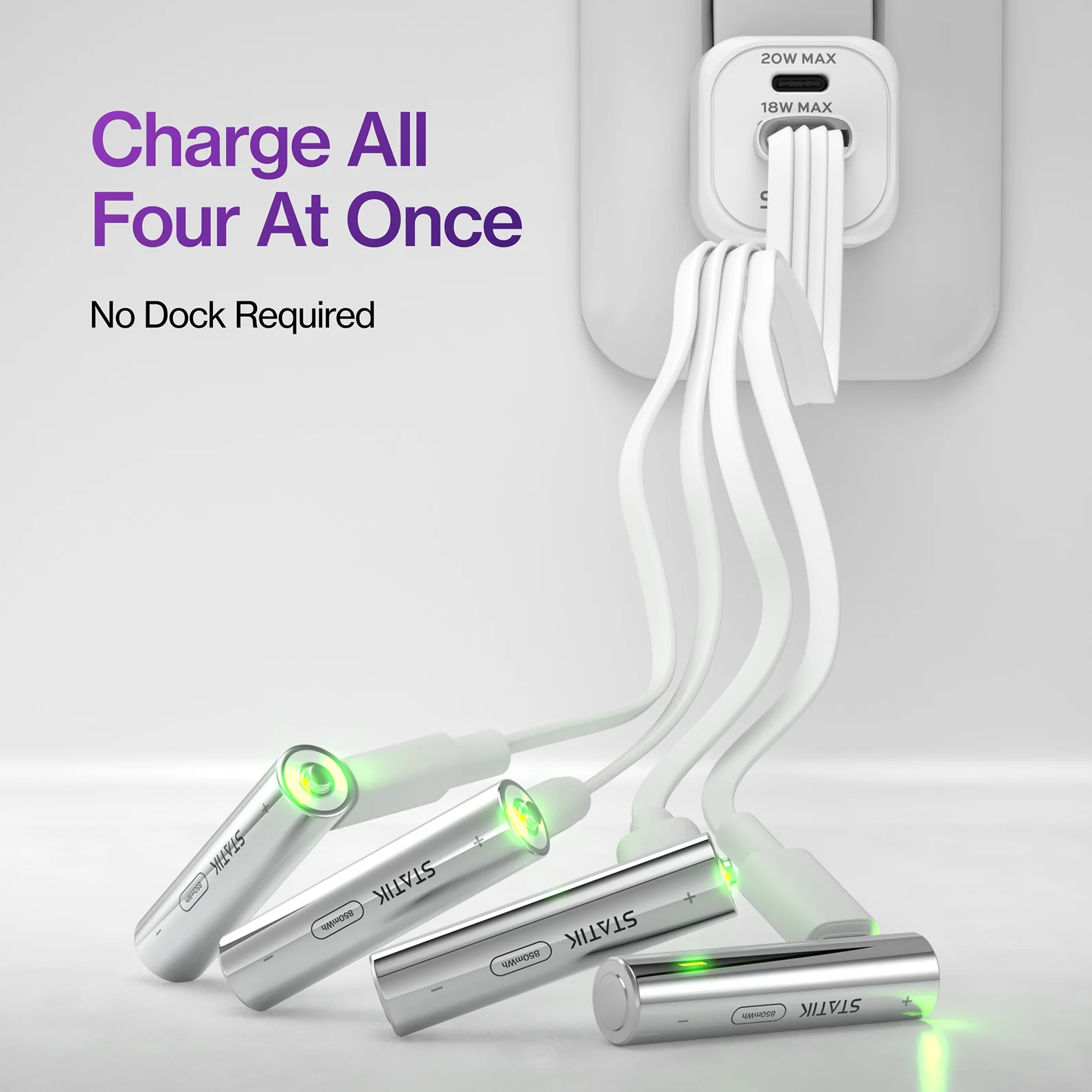 Rechargeable AAA Batteries | 4 Pack | USB-C Rechargeable - Image 5