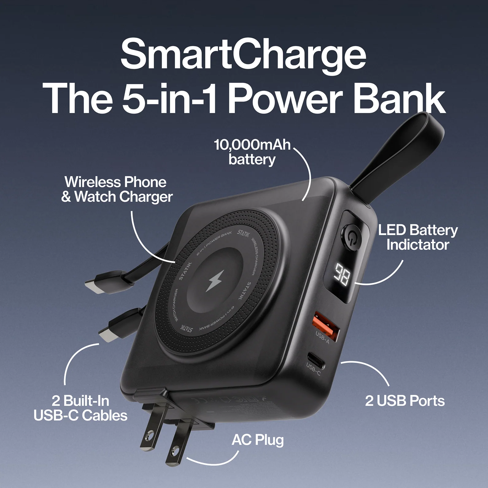 SmartCharge (Gen 2) | 10,000 mAh PowerBank and Charger - Image 3
