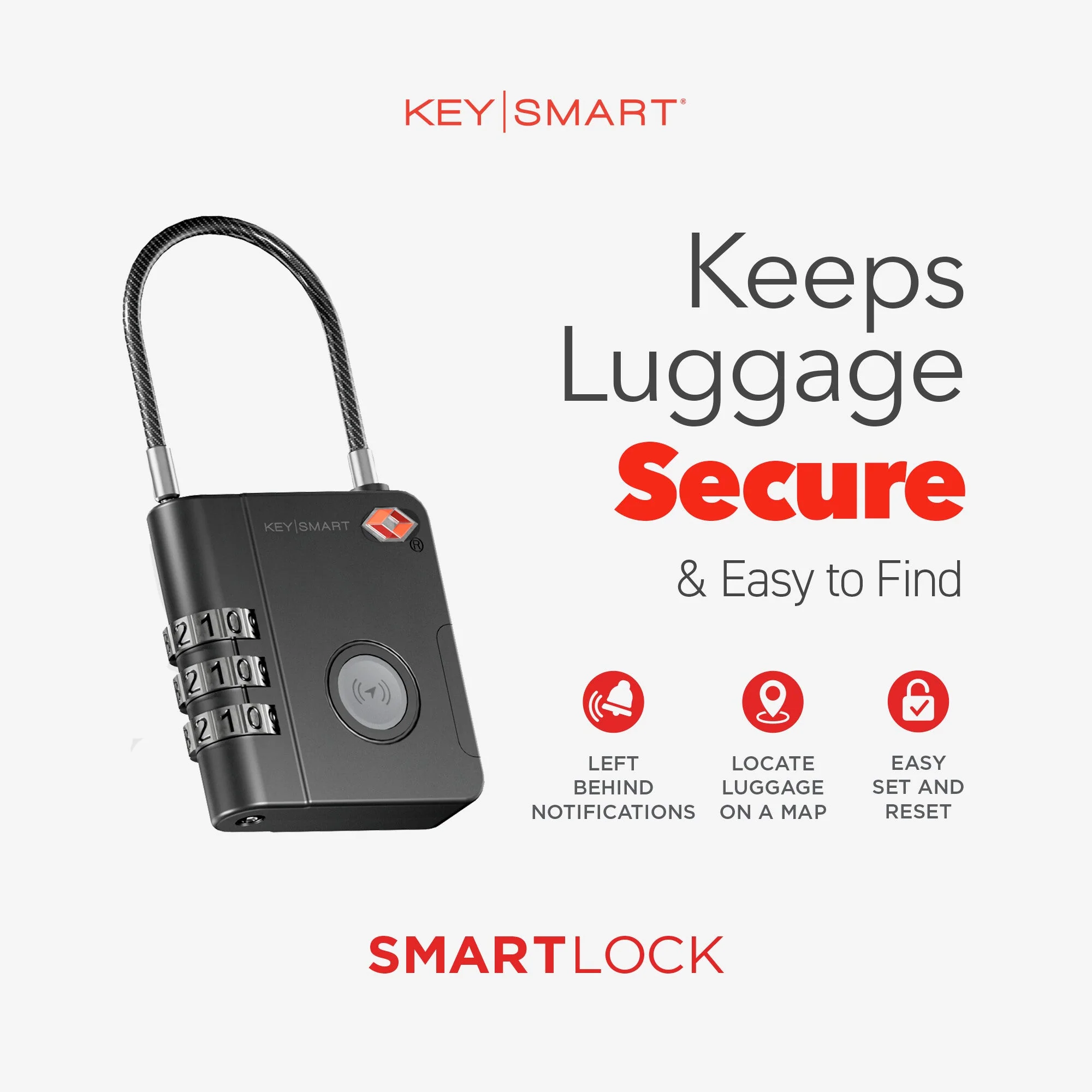 KeySmart® SmartLock | Tracking Device | Luggage Lock | Works With Apple Find My App - Image 4