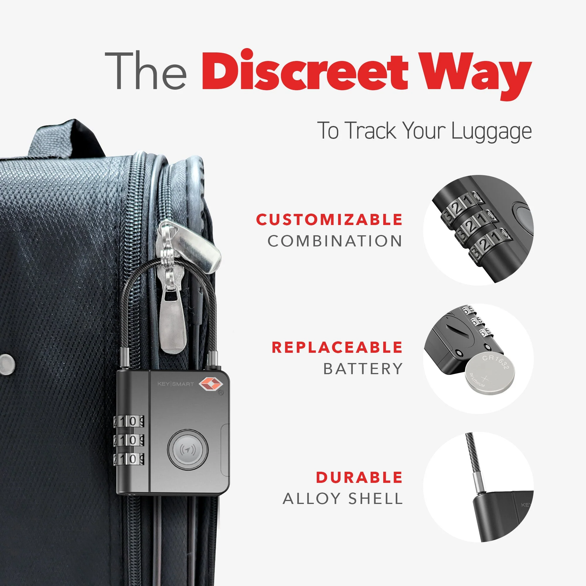 KeySmart® SmartLock | Tracking Device | Luggage Lock | Works With Apple Find My App - Image 6