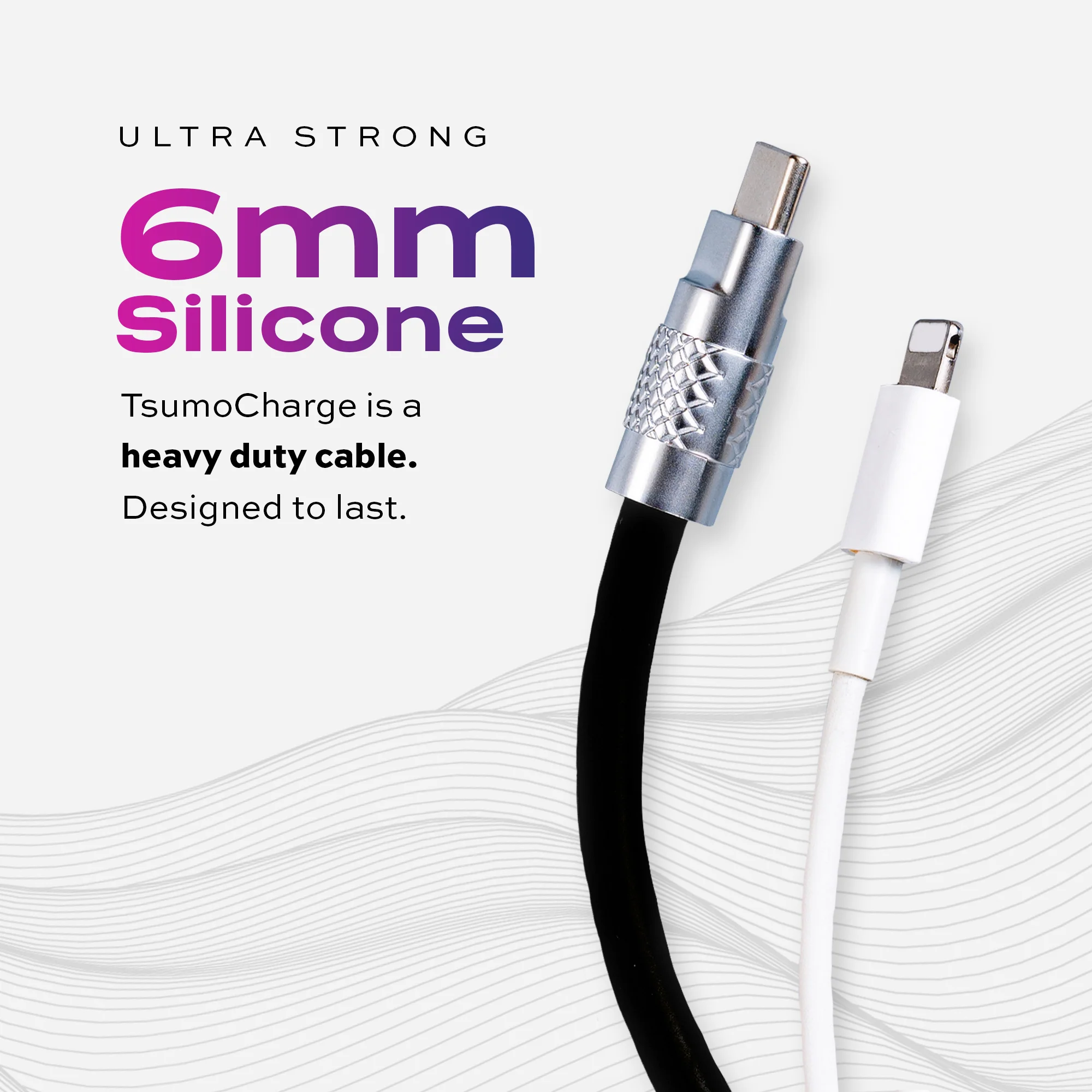 TsumoCharge® | 100W Silicone Charging Cable | USB-C | Black - Image 4