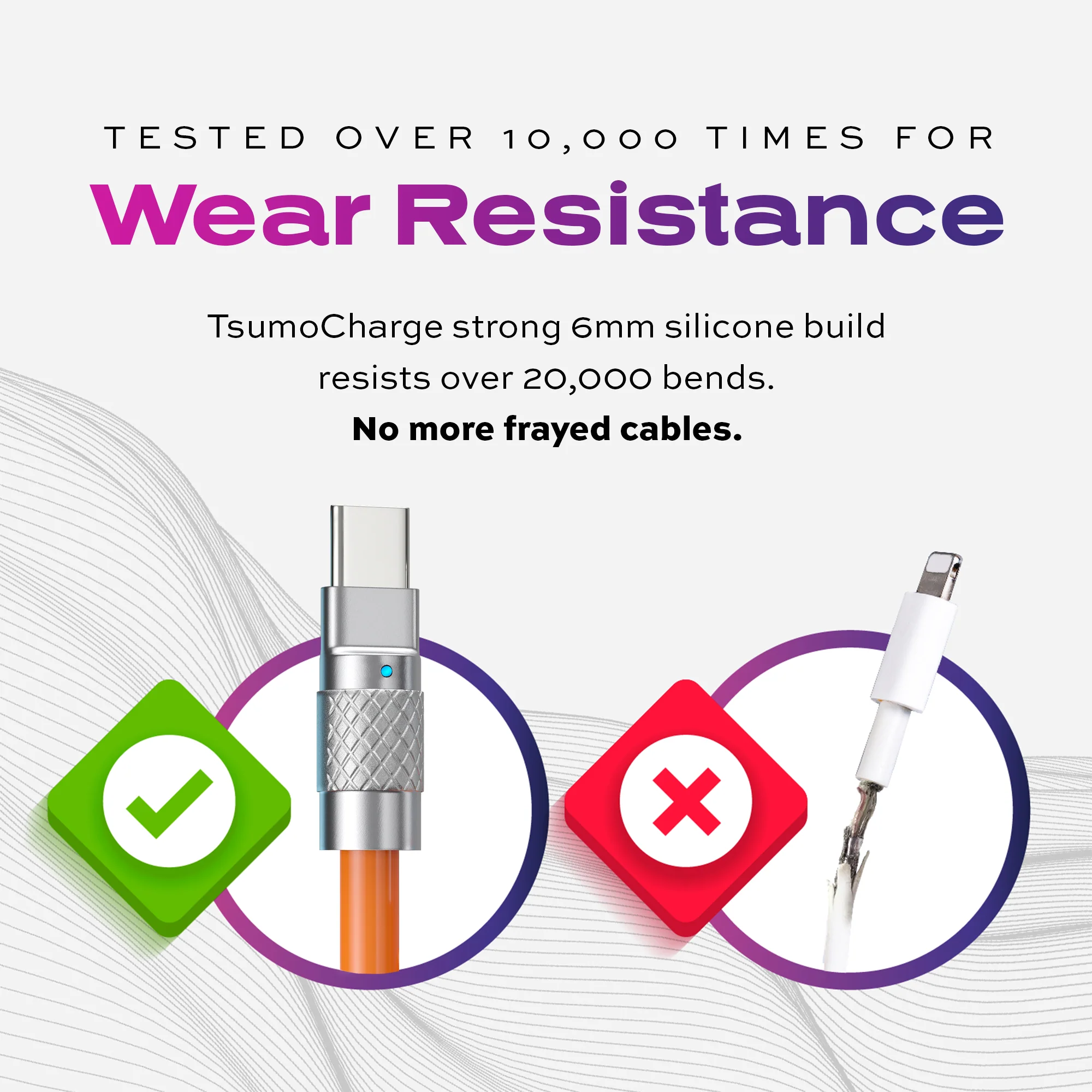 TsumoCharge® | 100W Silicone Charging Cable | Orange - Image 8